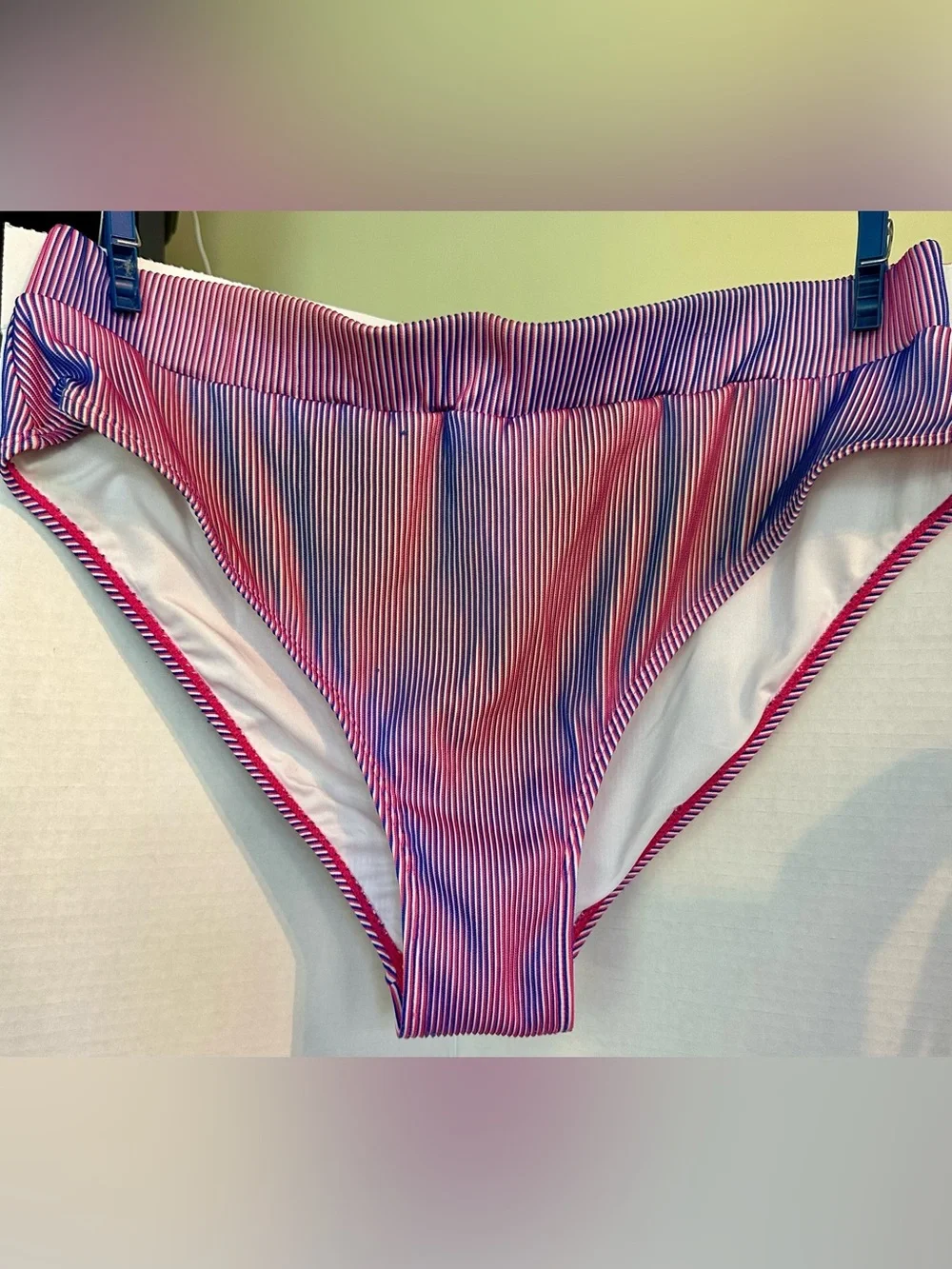 Zaful Pink and Purple Striped Bikini Set - Picture 4 of 12